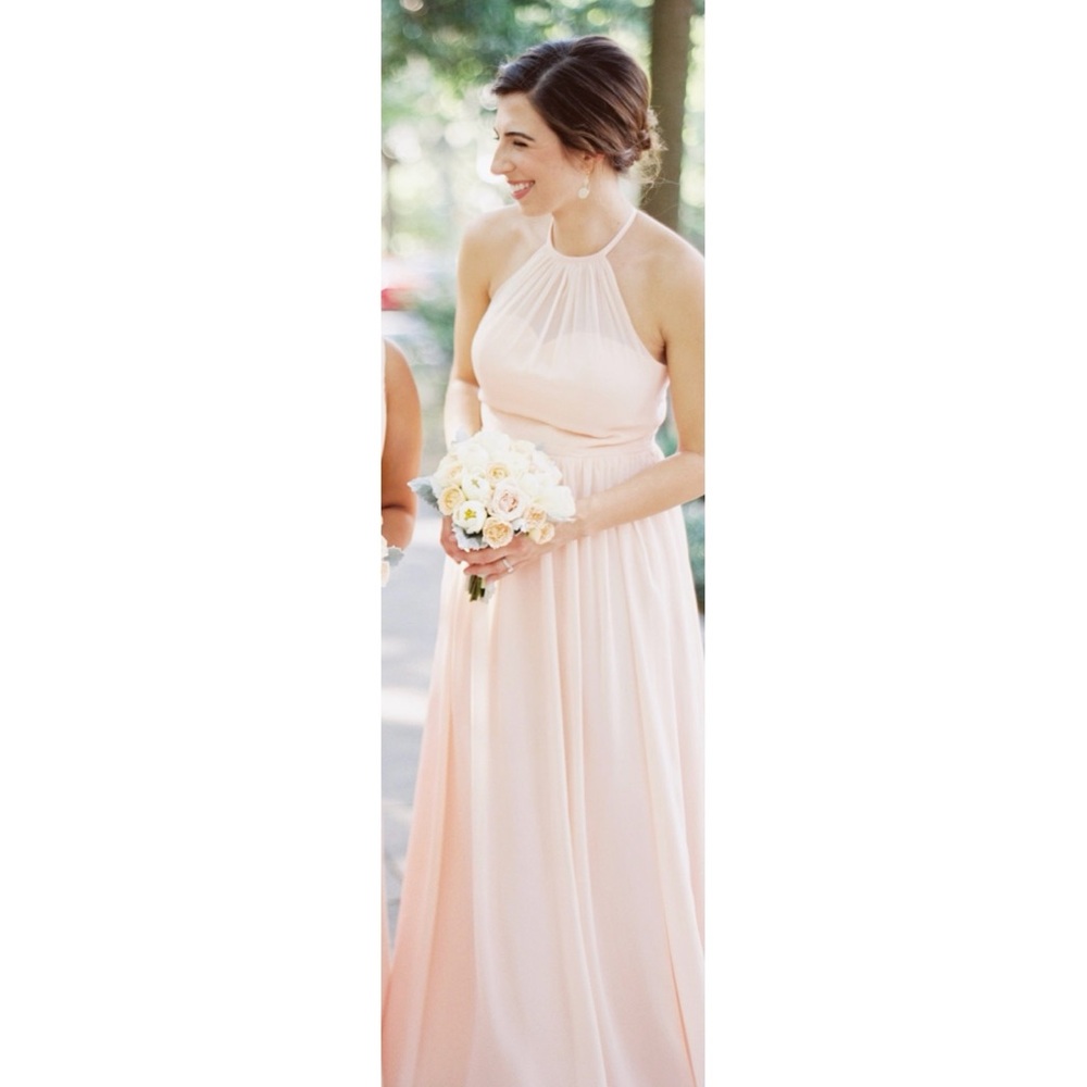 NWT Azazie light Pink Halter Neck Dress